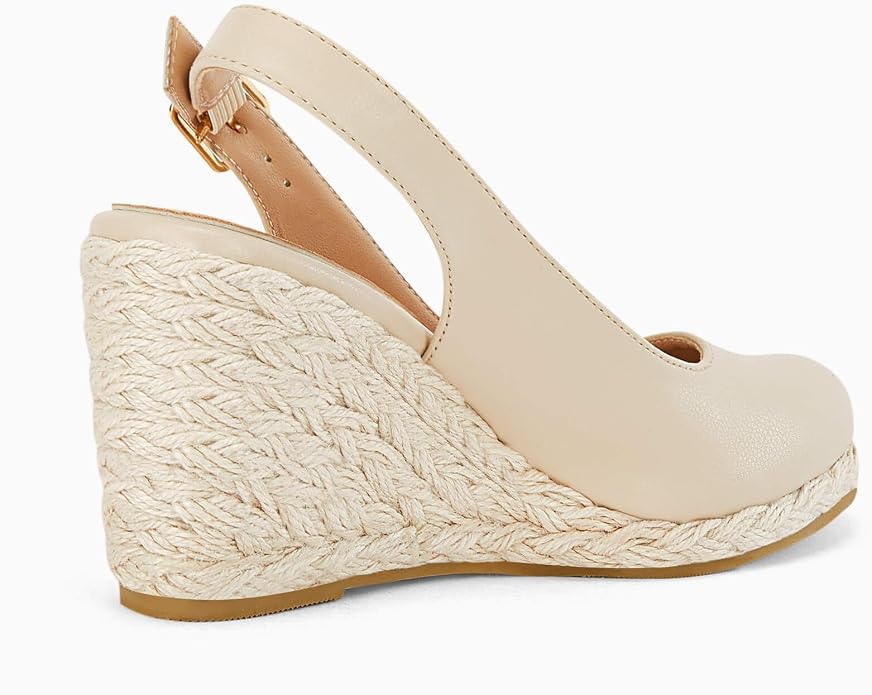 Womens Espadrilles Wedge Sandals Closed Toe Slingback Wedges Pumps Platform - Image 5