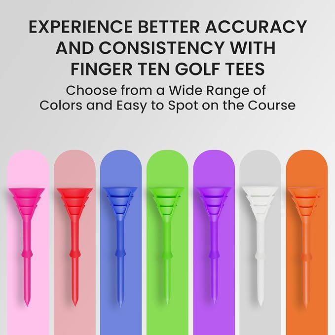 FINGER TEN Unbreakable Golf Tees Plastic 3 1/4 inch Value 50/100 Pack, Low - Image 6