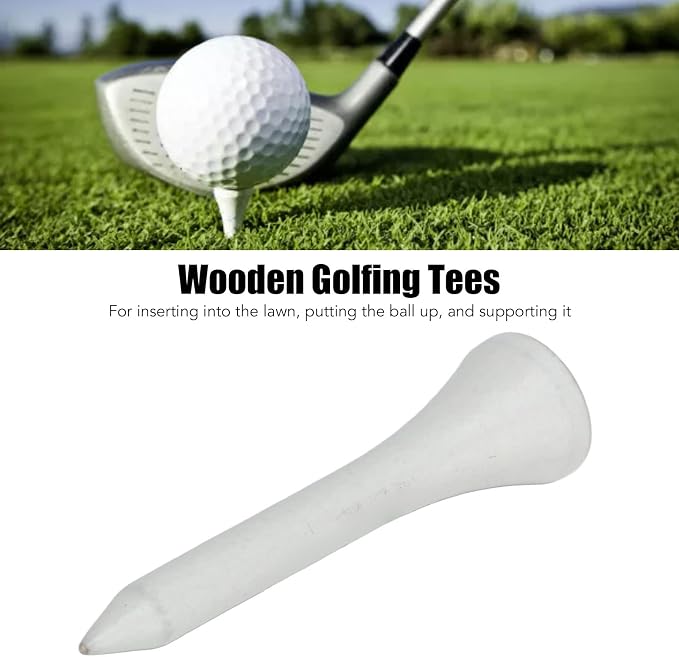 50Pcs Golf Tees, Wooden Practice Golf Tees White Long Ball Base Set Kit - Image 4
