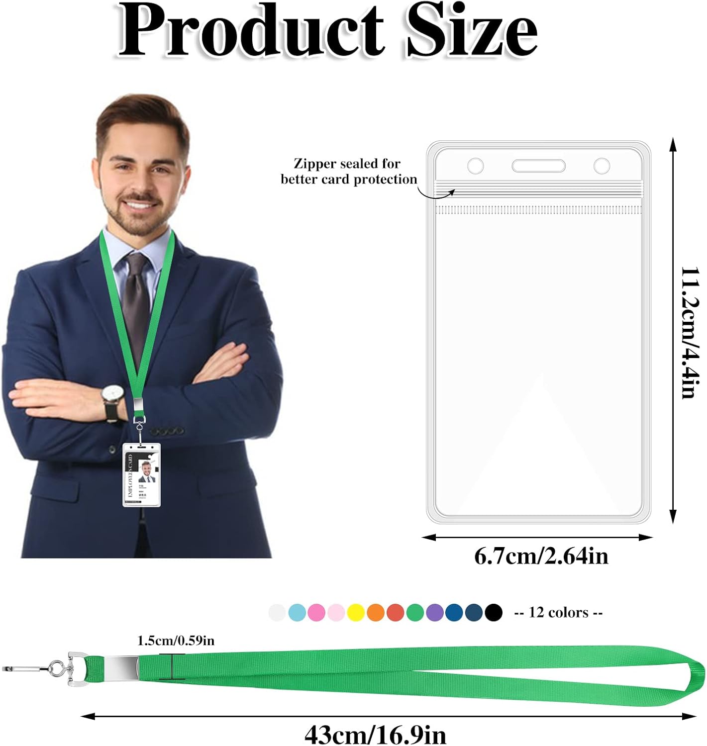 12 Pack Lanyards for ID Badges Cruise Lanyard for Ship Cards with Waterproof ID Badge Holder Cruise Essentials 2025 (12 Colors)