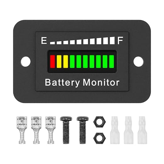 12V 24V 36V 48V 60V 72V Battery Monitor Meter, Waterproof LED Battery Capacity by JDIAG