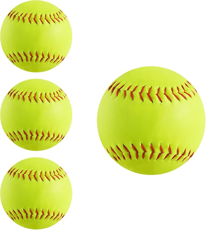 4Pack Softball 12 Inch Slow Pitch Official Size and Weight Autograph Softball by Forcebucket