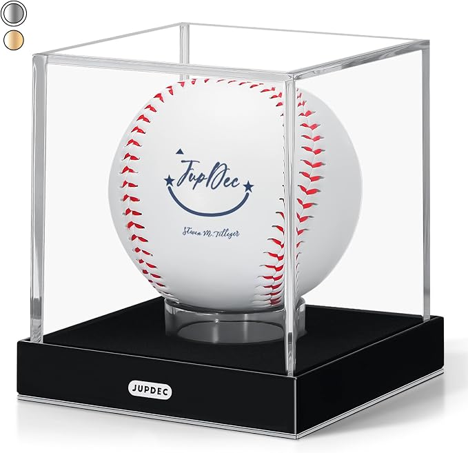 JupDec Baseball Display Case, UV Protected Autograph Stand Box by JupDec