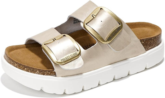 Project Cloud Genuine Leather Platform Sandals Women Footwear by ProjectCloud