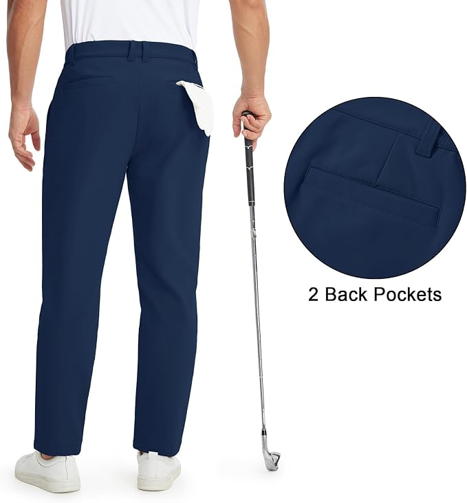 M MAELREG Golf Pants Men Fleece Lined 30"/32"/34" Heat-Tech Dress Pants - Image 2