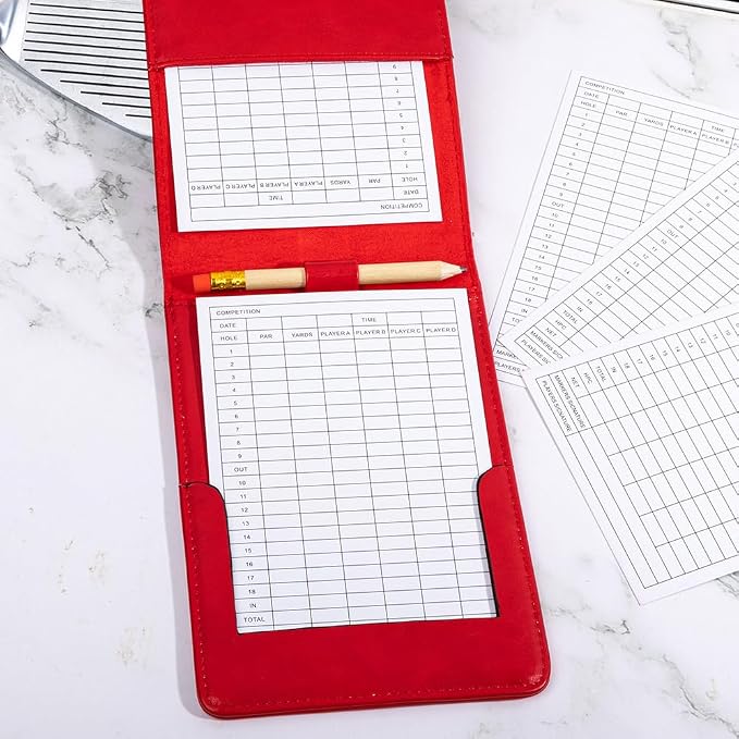 Custom Name Golf Scorecard Holder Leather Personalized Monogram Golf Yardage - Image 4
