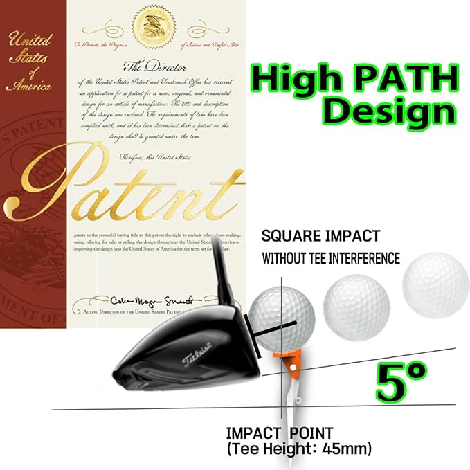 Upgraded Premium High Path Golf Tee Set – 5° Launch Angle, Adjustable Height - Image 2