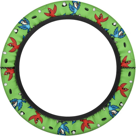 Bird Golf Cart Steering Wheel Covers Golf Ball Golf Cart Steering Wheel Cover for Women Men Elastic Golf Cart Accessories Decor, Green