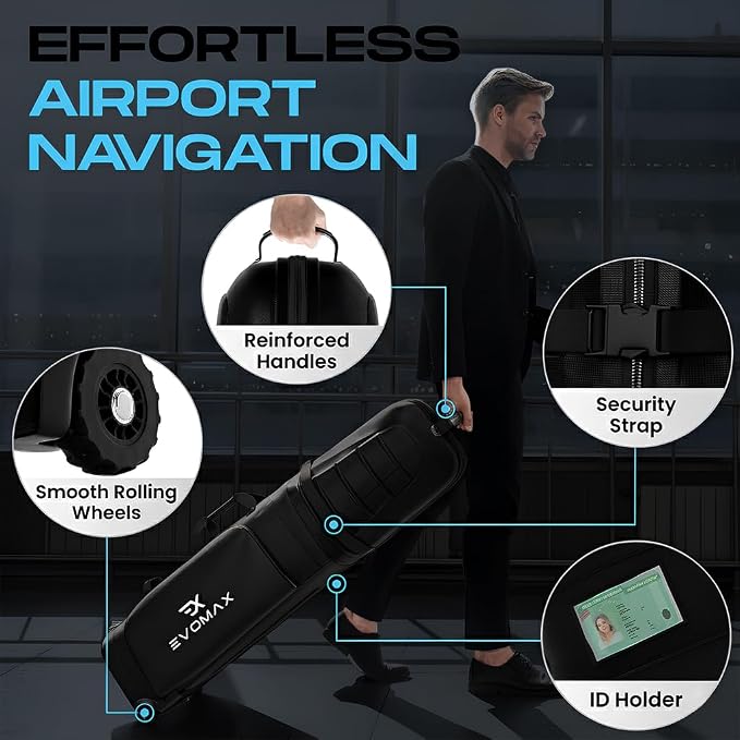Hard Top Golf Travel Bag for Airlines, 1680D Hard Case Golf Travel Bag - Image 5