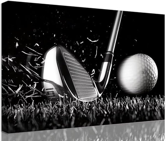 Golf Poster Wall Art Picture Golf Ball Sport Canvas Prints Wall Decor by chenchenArt