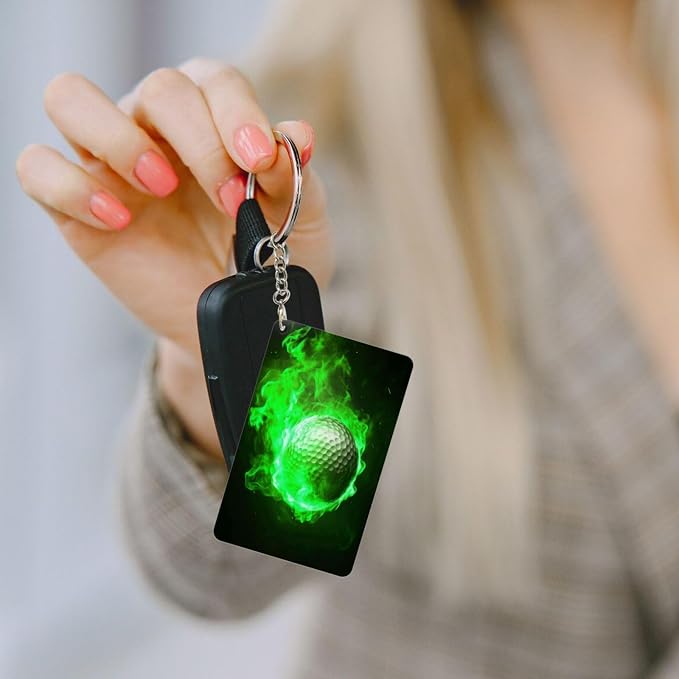 Keychain - Rectangular Acrylic Keychain Daily Key Ring Car Key Fob Holder 2X3 - Image 5
