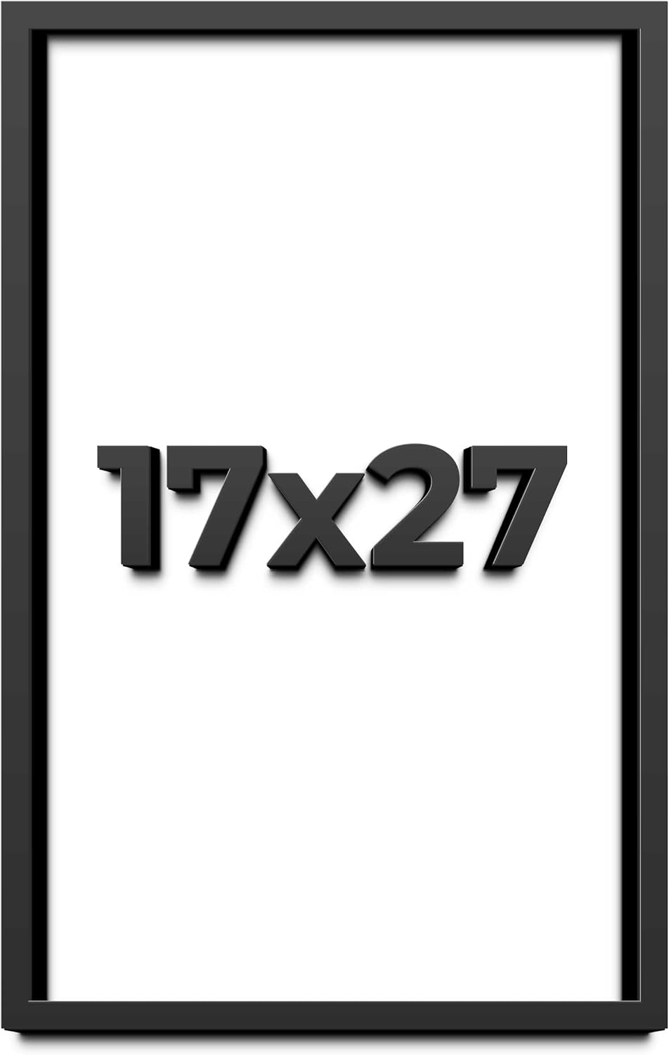 17x27 Shadow Box Black Solid Wood Display Frame with White Acid-Free Backing UV Acrylic & Hanging Hardware - with 3/4" Usable Depth