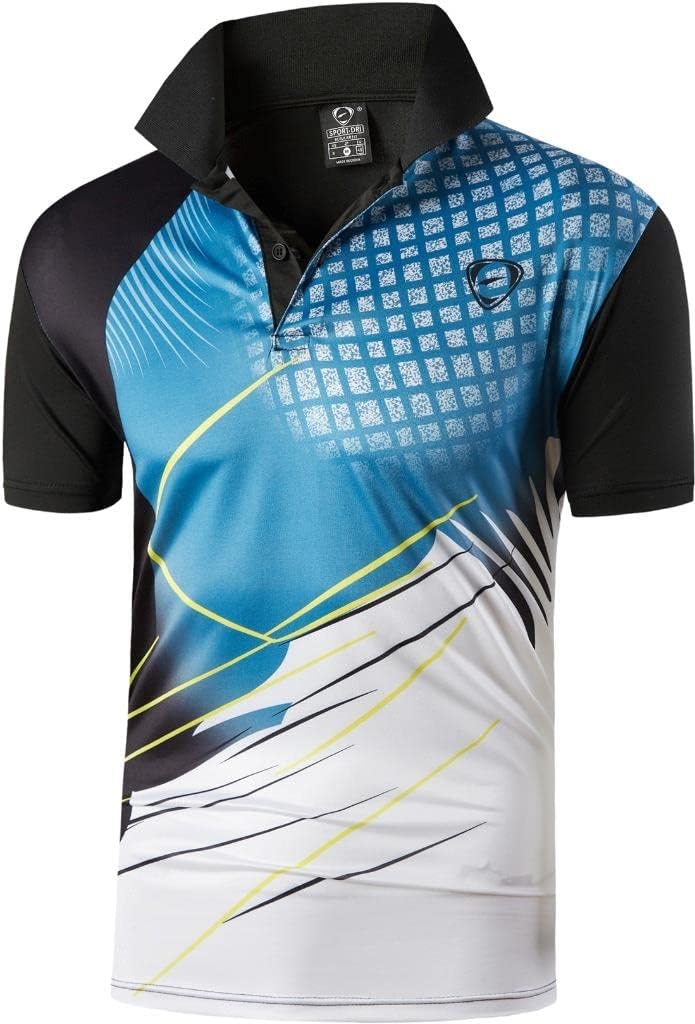 jeansian Men's Sport Outdoor Quick Dry Fit Short Sleeves Polo Tee Shirt Tshirt T-Shirt Tops Golf Tennis Bowling LSL195