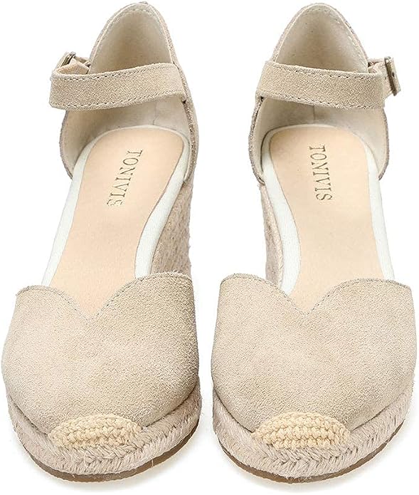 Platform Wedges Sandals for Women, Ankle-Strap, Cap Toe, Summer Espadrilles - Image 7
