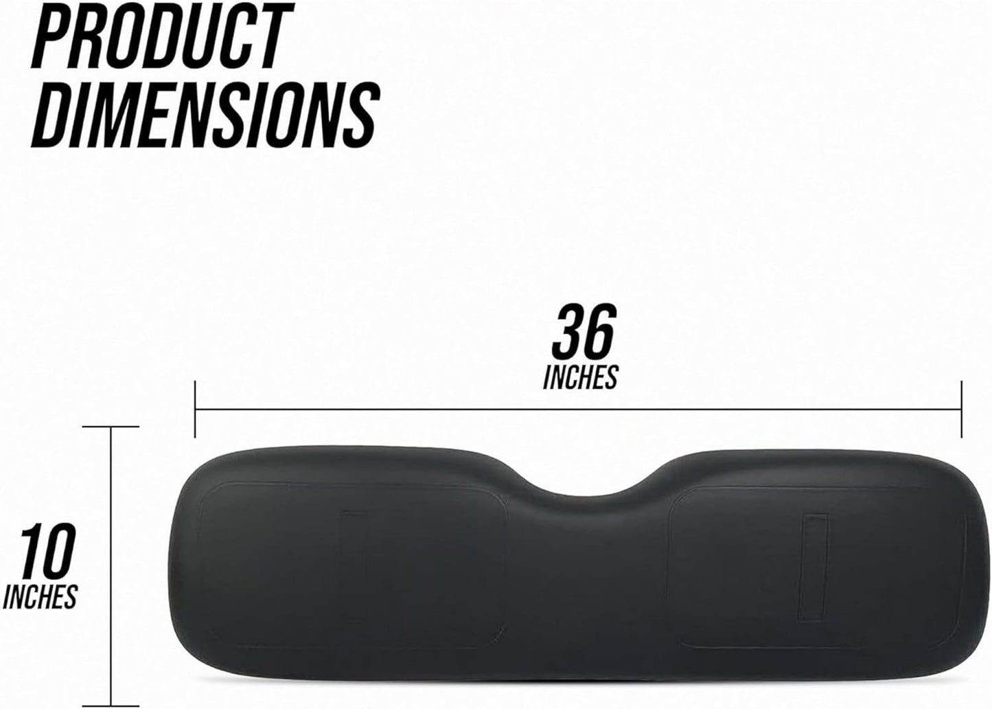 Huskey Parts Company Golf Cart Seat Cushion for Front Seat Lean Back, Black Color for EZGO Medalist, TXT 1994 to 2013, Golf Cart Front Seat Replacement with Mounting Hardware