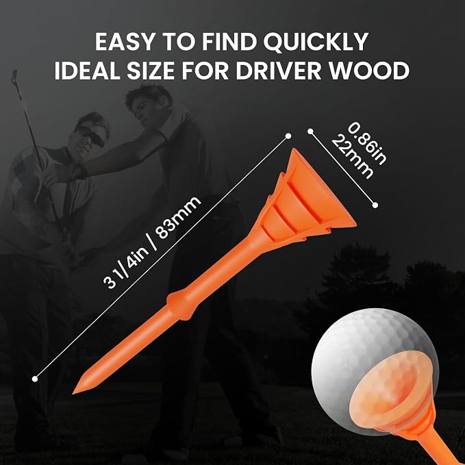 FINGER TEN Unbreakable Golf Tees Plastic 3 1/4 inch Value 50/100 Pack, Low - Image 5