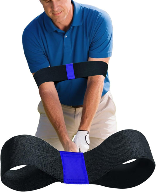 Golf Swing Band, Golf Arm Band Training Aid - Adjustable Golf Connection Band for Swing Plane & Muscle Memory, Golf Swing Training Aid for Driving Range and Final Putt Practice