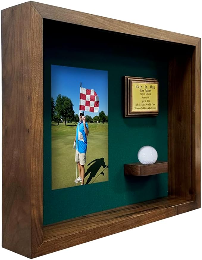 Hole in One Shadowbox and Golf Ball Display Case | Personalized Engraved Plate - Image 2