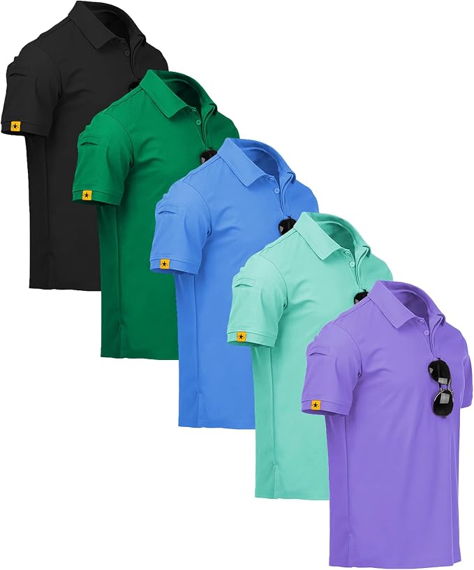 ZITY 5 Pack Mens Polo Shirt Short Sleeve Sports Golf Tennis T-Shirt by ZITY