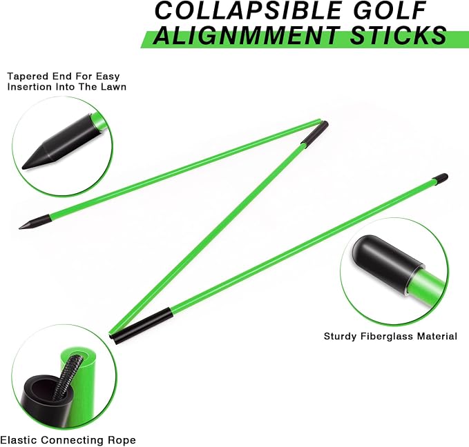 Professional 2 or 3 or 4 Pack Collapsible Golf Alignment Sticks, Premium 40" - Image 2