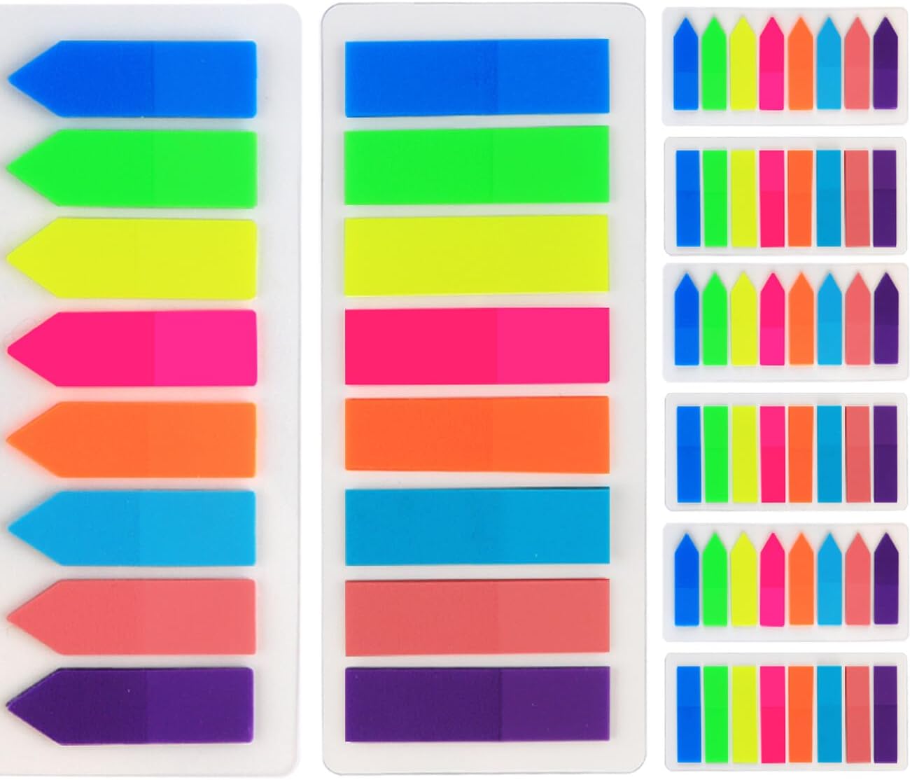 1920 Pcs Page Markers Colored Sticky Tabs,2 Design Transparent Arrow Flag Tabs,Small Sticky Note Flags for Notebooks,Writable Sticky Index Tabs for Annotating Books
