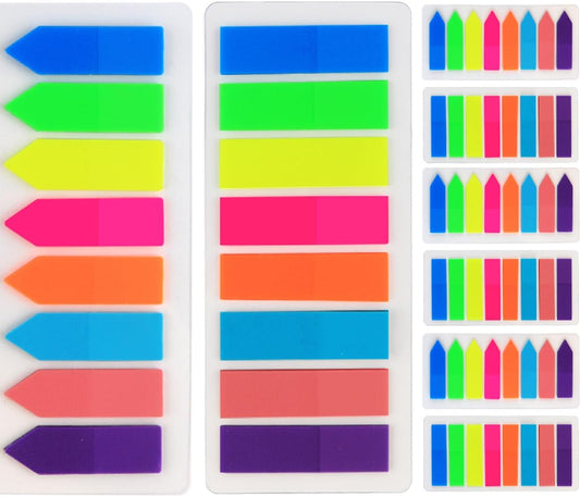 1920 Pcs Page Markers Colored Sticky Tabs,2 Design Transparent Arrow Flag Tabs,Small Sticky Note Flags for Notebooks,Writable Sticky Index Tabs for Annotating Books