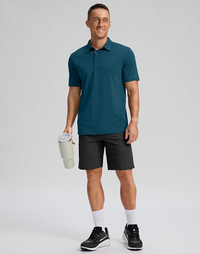 Men's Golf Shirts Dry Fit Moisture Wicking Performance Short Sleeve Collared - Image 5