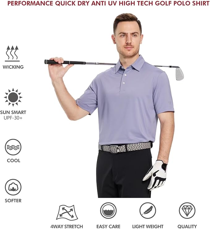 Mens Polo Shirts Short and Long Sleeve Casual Solid Stylish Dry Fit Performance - Image 5