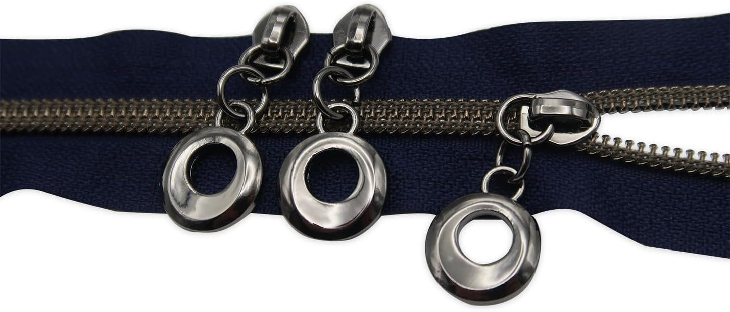 HOLSHUN #5 Zipper Sliders Zipper Pull 30pcs Bulk Heavy Duty Metal Gunmetal Pulls for #5 Nylon Coil Zippers Replacement Luxury Bag Hardware Luggage & DIY Craft Supplies Cat Eye