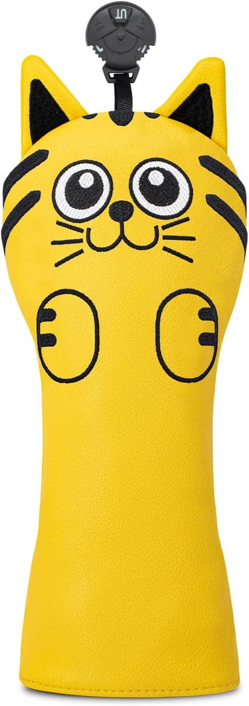 Golf Kitty Head Cover Golf Club White Leather Headcovers 1pc/4pcs Set Fits by Unknown
