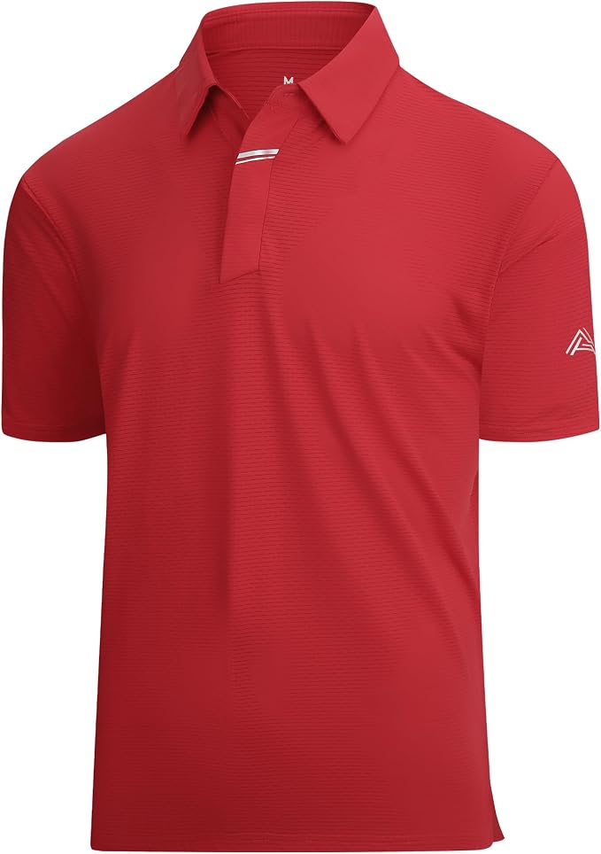 Esabel.C Jacquard Golf Shirts for Men Moisture Wicking Short Sleeve Performance by EsabelC