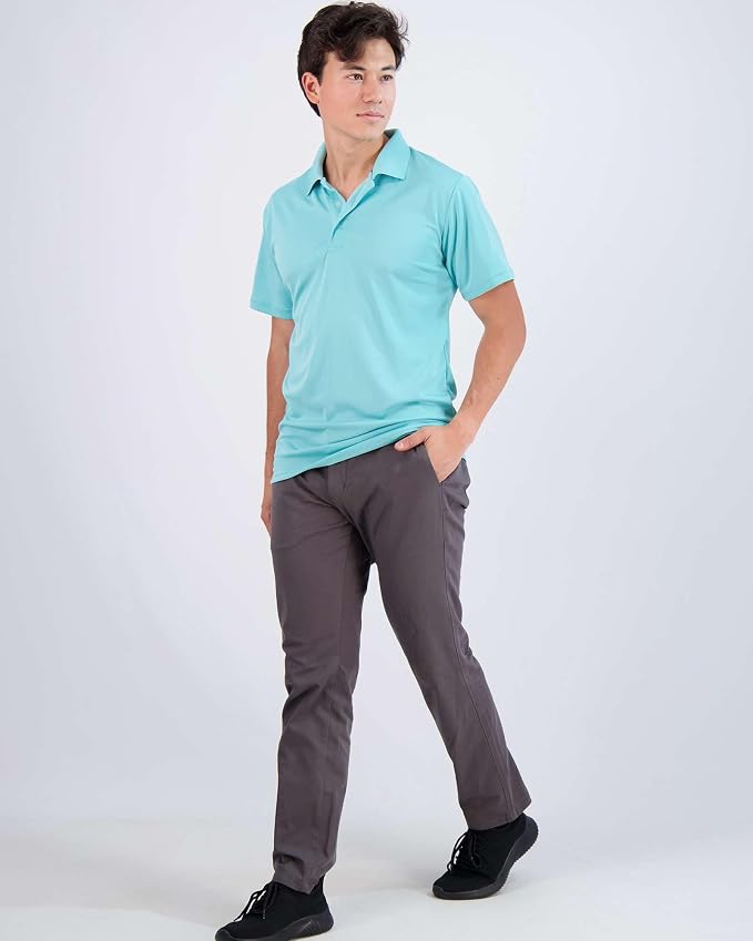 Real Essentials 3 Pack: Men's Quick-Dry Short Sleeve Athletic Performance Polo - Image 5