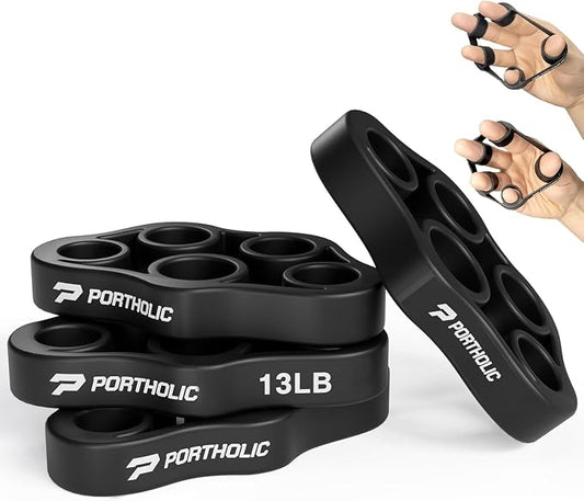 4 Pack Hand Exerciser Grip Strengthener, Finger Stretcher Hand Grip Resistance by PORTHOLIC