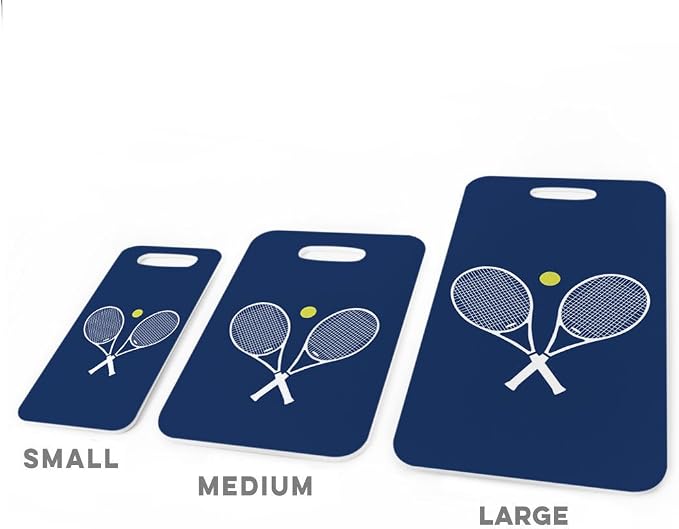 ChalkTalkSPORTS Tennis Luggage & Bag Tag | Crossed Tennis Rackets | Custom Info - Image 3