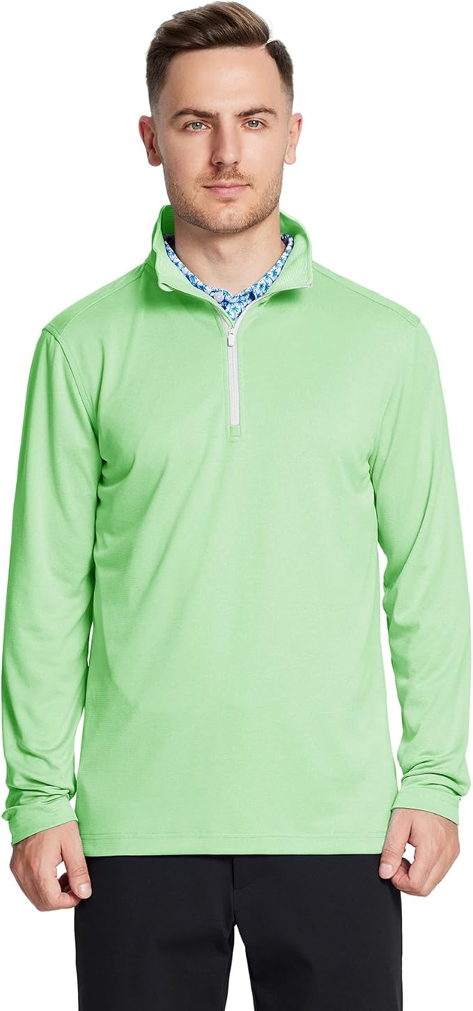M MAELREG Quarter Zip Golf Pullover Men Dry Fit Long Sleeve Performance Wicking - Image 3
