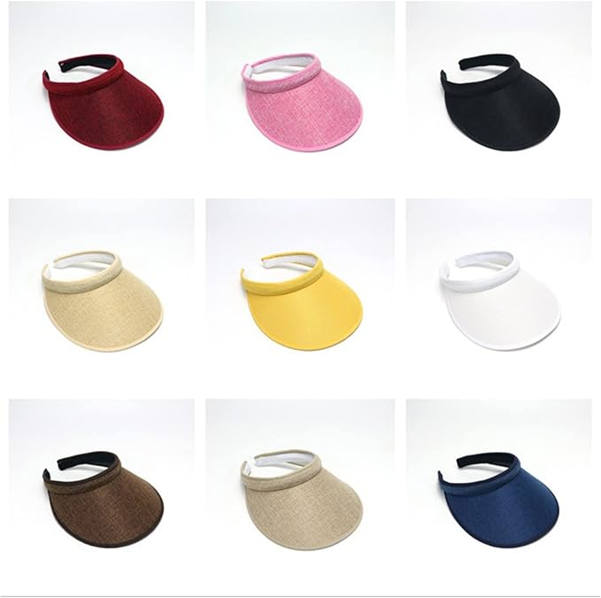 Cloth Covered Slip-On Visor for Women, Adjustable Cap Sports Sun Visors for Men - Image 2