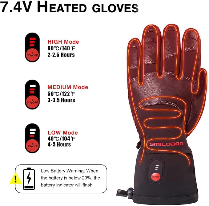 Smilodon Heated Gloves, Unisex Rechargeable Battery Powered Electric Heating - Image 2