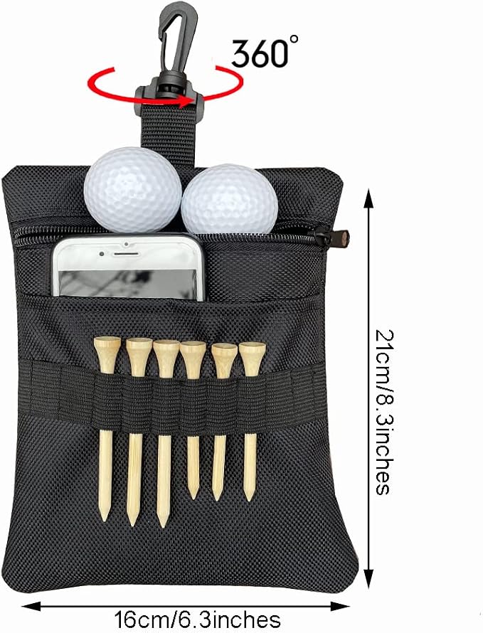 Golf Tee Pouch Bag, Zipper Golf Ball Bag, Accessory Pouch - Image 2