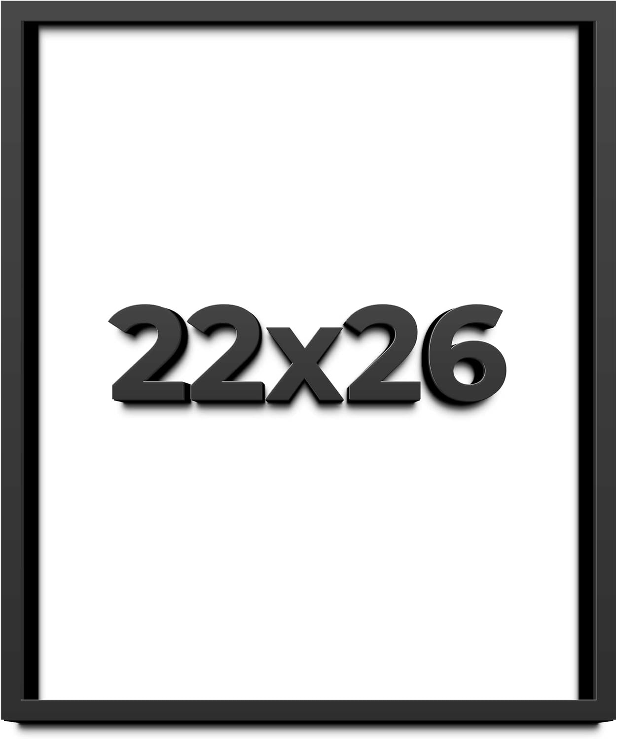 22x26 Shadow Box Black Solid Wood Display Frame with White Acid-Free Backing UV Acrylic & Hanging Hardware - with 3/4" Usable Depth