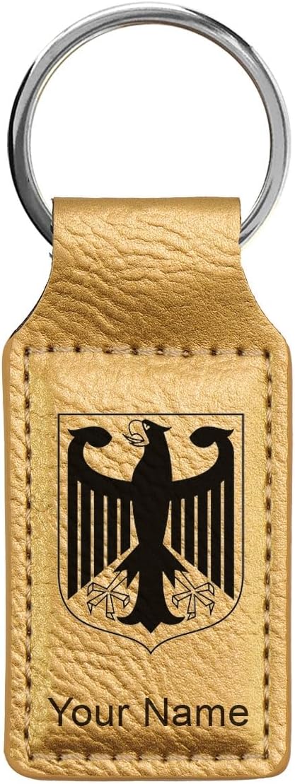 LaserGram Rectangle Keychain, Coat of Arms Germany, Personalized Engraving by LaserGramCustomEngravedGifts