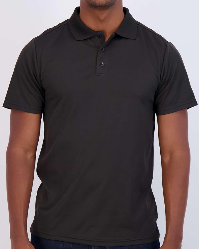 Real Essentials 3 Pack: Men's Quick-Dry Short Sleeve Athletic Performance Polo - Image 3
