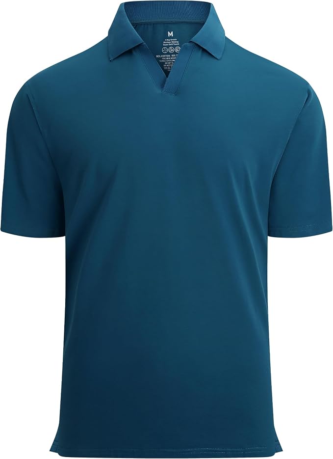 Esabel.C Jacquard Golf Shirts for Men Moisture Wicking Short Sleeve Performance by EsabelC