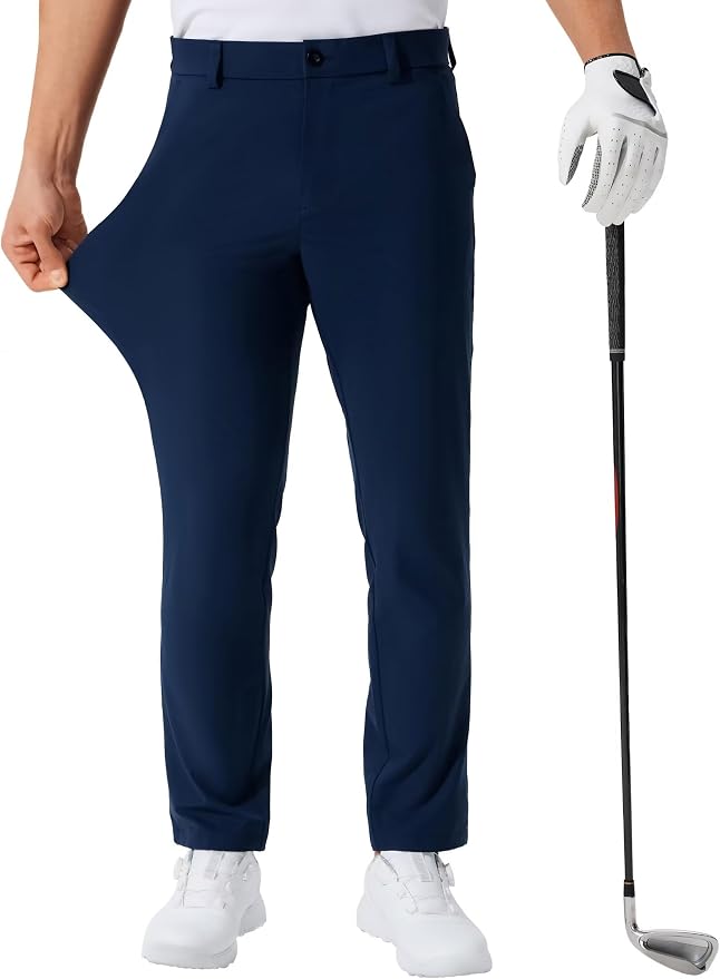 QPNGRP Men's Golf Pants 30"/32"/34" Inseam Lightweight Stretch Work Dress Pants by QPNGRP