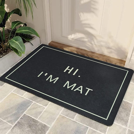 Hi I'm Mat Non Slip Rugs Soft Bath Rugs for Indoor Entrance Floor Door Mat Dries Quickly Kitchen Mat Natural Durable Easy to Maintain Bath Mat 18x30 inch