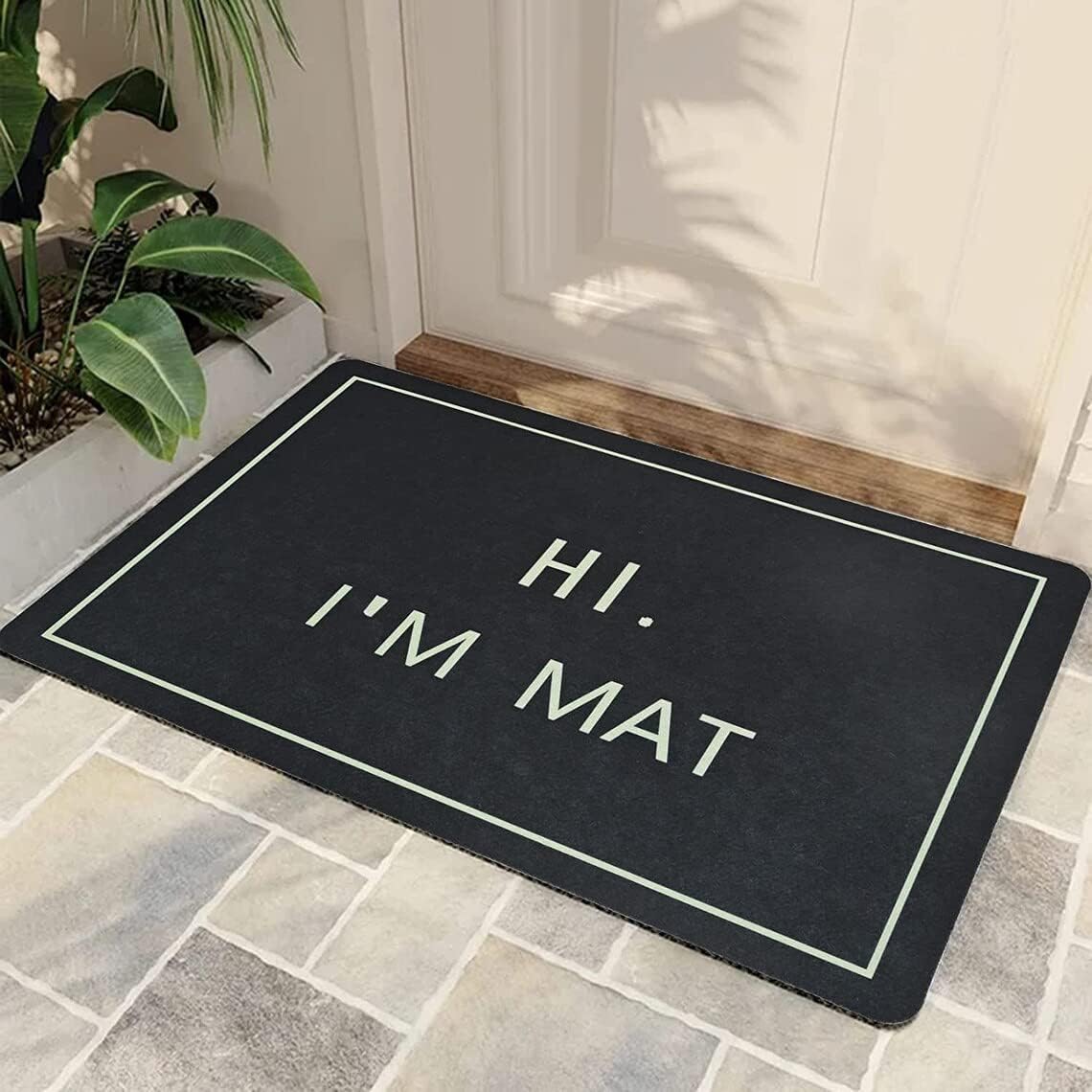 Hi I'm Mat Non Slip Rugs Soft Bath Rugs for Indoor Entrance Floor Door Mat Dries Quickly Kitchen Mat Natural Durable Easy to Maintain Bath Mat 16x24 inch