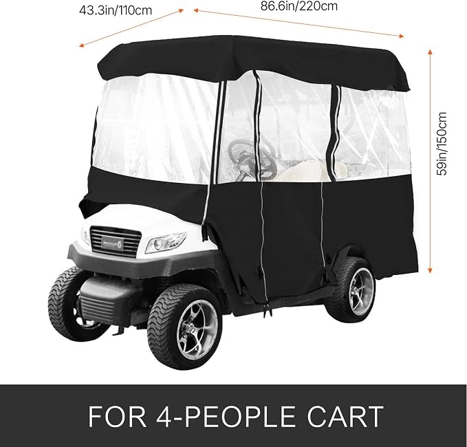Happybuy Golf Cart Enclosure, 4-Person Golf Cart Cover, 4-Sided Fairway Deluxe - Image 2