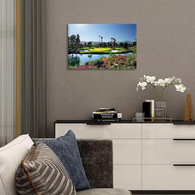 chenchenArt Indian Wells Golf Course Wall Art Picture Golf Course Poster Wall - Image 3