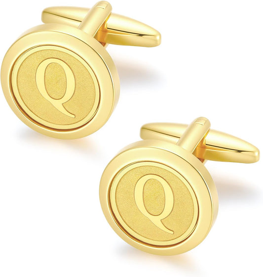 GWD Initial Cufflinks for Men Classic Cuff links Mens Letter Shirts CuffLinks Wedding Gift