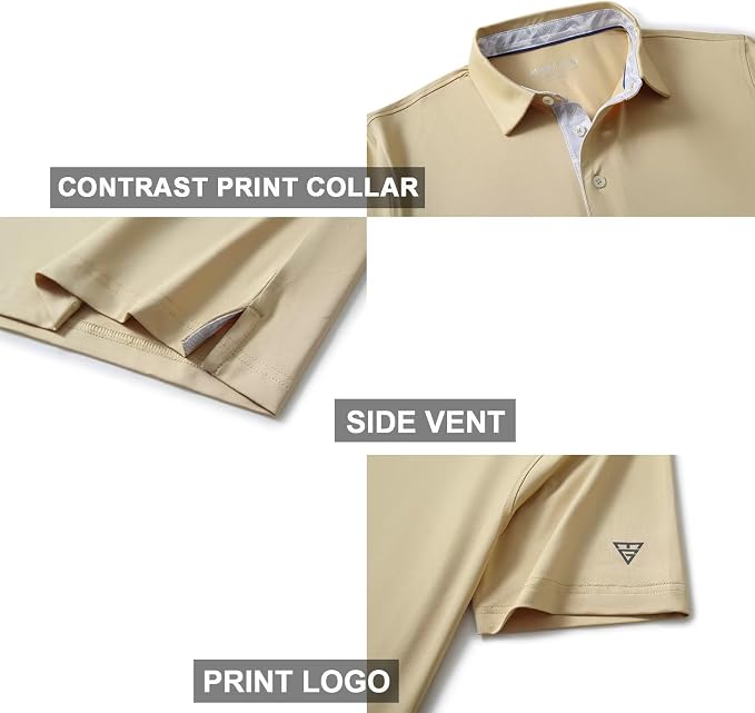 Mens Polo Shirts Short and Long Sleeve Casual Solid Stylish Dry Fit Performance - Image 4