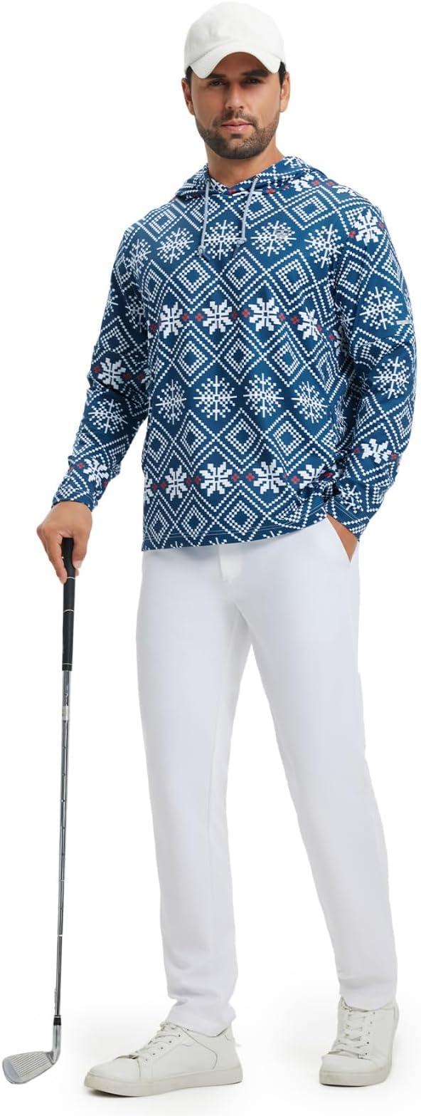 Hoodies for Men Golf Fleece Hooded Sweatshirts Dry Fit Athletic Lightweight - Image 4